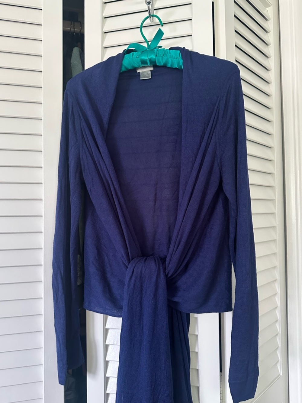 Chico's Cobalt Blue Wrap-Style Knit Top